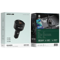 شاحن سيارة جرين لايون رودكس ثلاثي المنافذ بقدرة شحن 80 واط - اسود | Green Lion Roadex Triple Port Car Charger 80W - Black