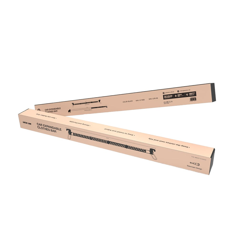 علاقة ملابس قابلة للتمديد للسيارة من جرين لايون - اسود | Green Lion Car Expandable Clothes Bar - Black