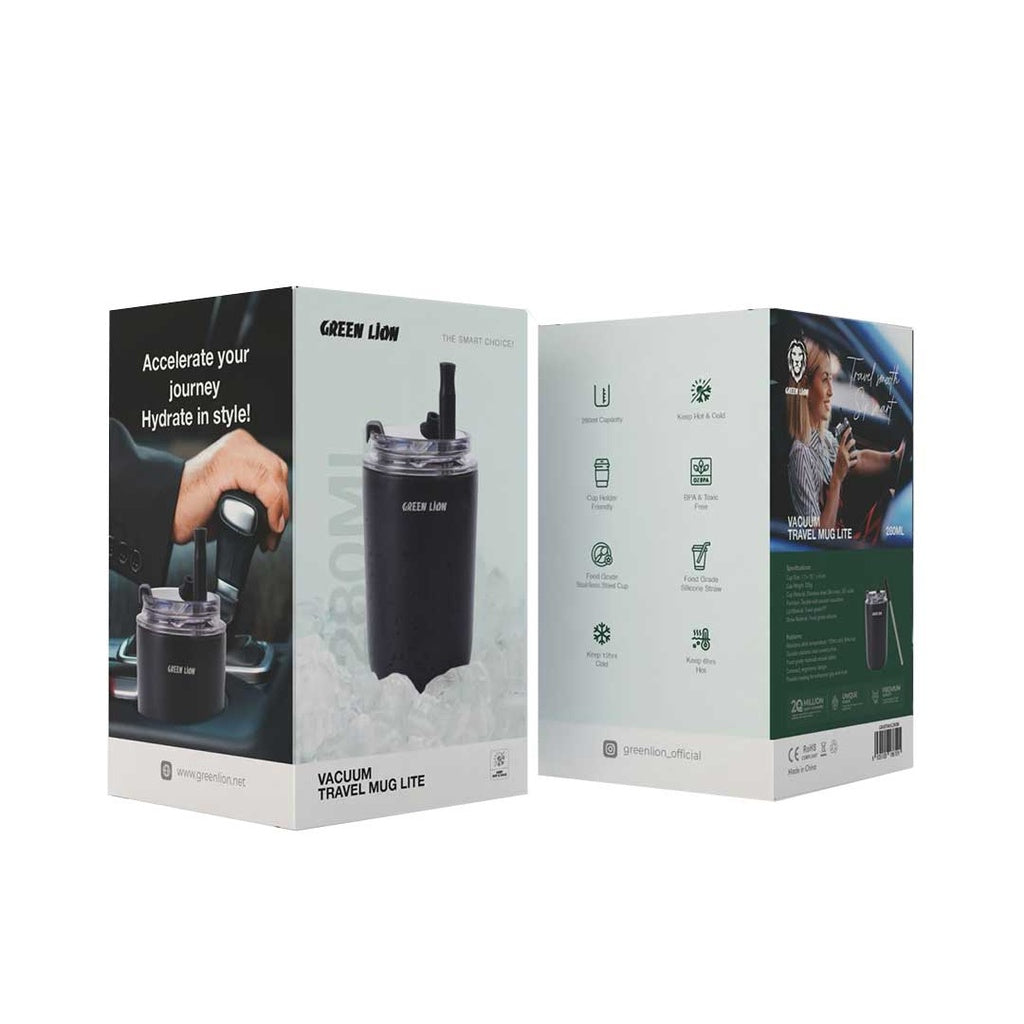 كوب فاكيوم للسفر من جرين لايون بسعة 280 مل | Green Lion Vacuum Travel Mug Lite - 280ml.