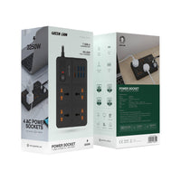Green Lion Power Socket 7 USB-A Port & 1 PD Port - Black | مقبس طاقة جرين ليون 7 منافذ USB-A ومنفذ PD