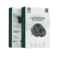 Adaptora Veguherîna Gerdûnî ya Green Lion - Reş | Plug 2 ya Veguherîna Gerdûnî ya Green Lion EU - Reş