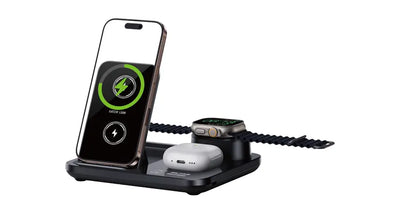 Green Lion 3 in 1 Multifunctional Wireless Charger Black GN3IN1MWCBK