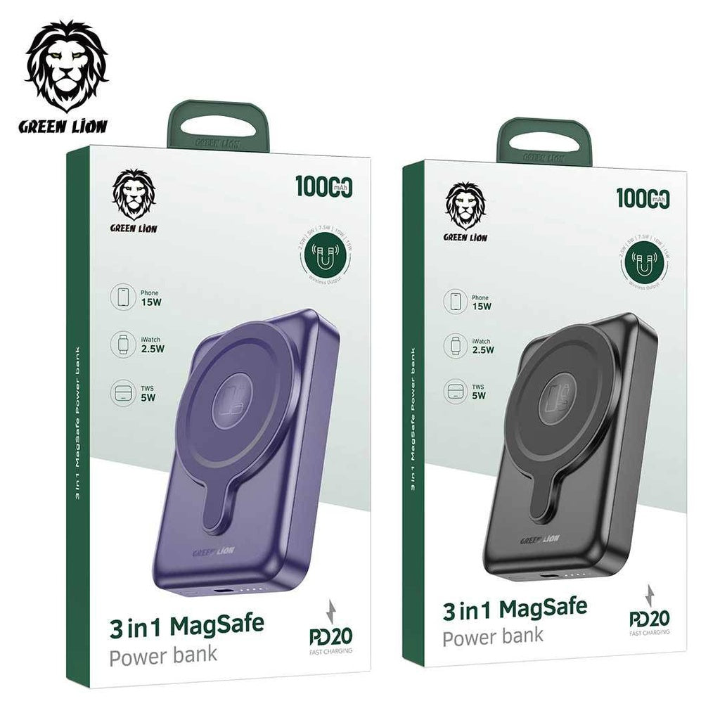 Green Lion 3-in-1 MagSafe Power Bank 10000mAh PD 20W GN3MAG10KPBPL - Detail 3