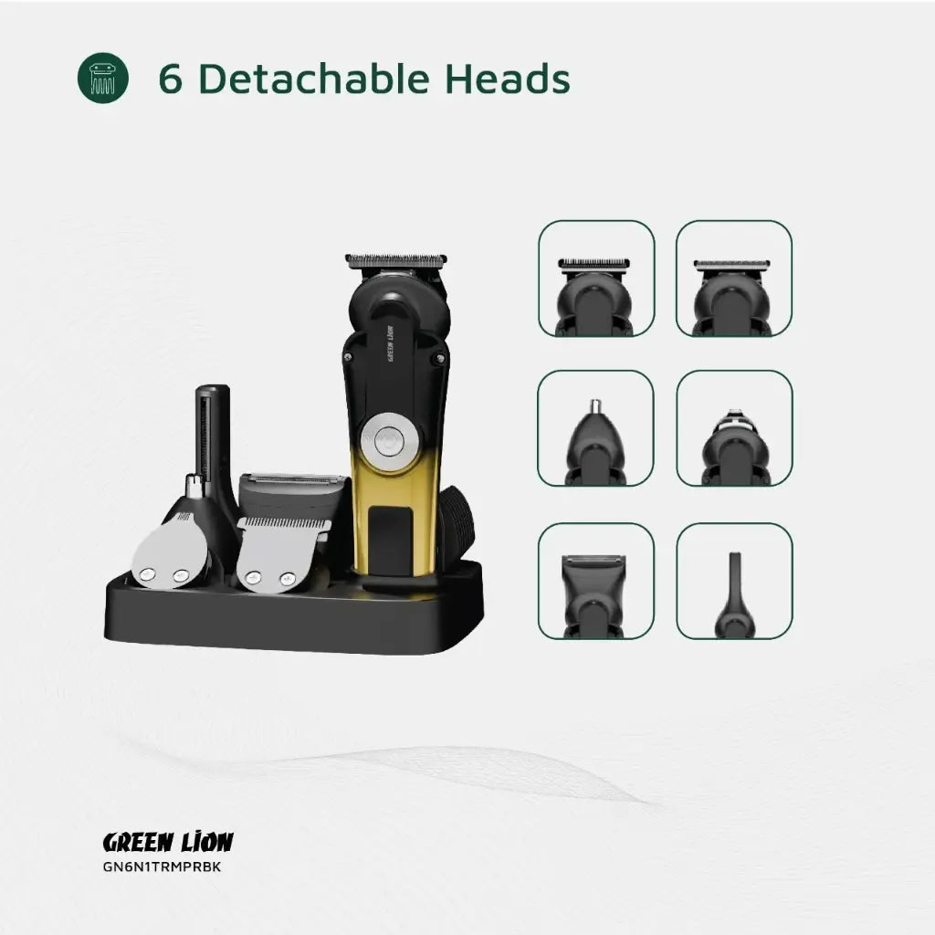 Green Lion 6 in 1 Trim Pro Grooming Kit Black GN6N1TRMPRBK - Detail 1