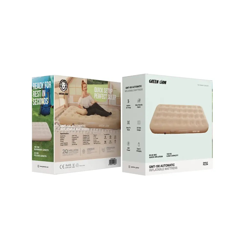 Green Lion GMT-190 Automatic Inflatable Mattress Beige GNGMT190BG - Detail