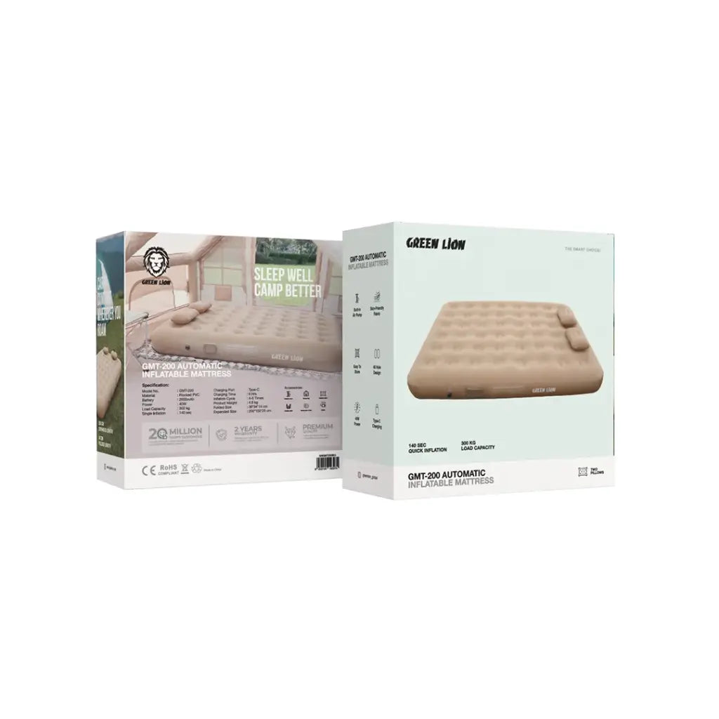 Green Lion GMT-200 Automatic Inflatable Mattress Beige GNGMT200BG - Detail