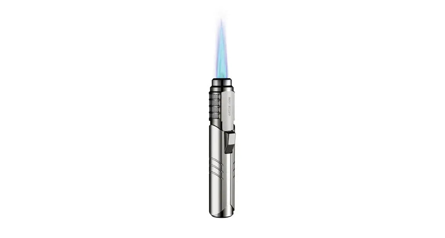 Green Lion Jet Flame Windproof Lighter Silver GNJTFLMWPLSL
