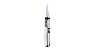 Green Lion Jet Flame Windproof Lighter Silver GNJTFLMWPLSL