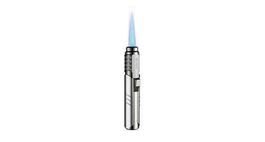 Green Lion Jet Flame Windproof Lighter Silver GNJTFLMWPLSL