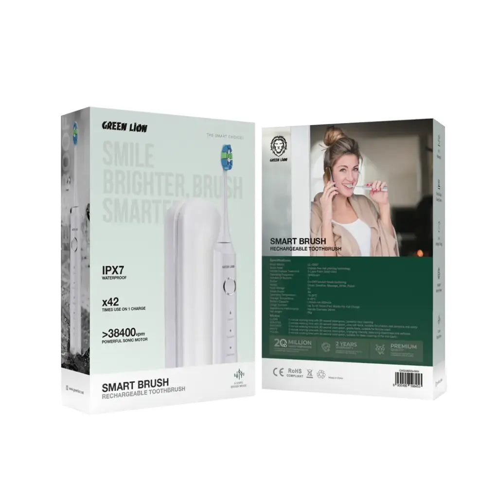 Green Lion Smart Brush Rechargeable Toothbrush White GNSMBRSHWH - Detail