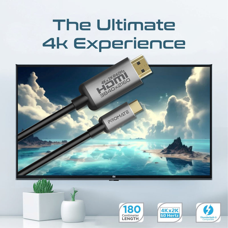 Promate HDLink-60H USB-C to HDMI cable - coiled view