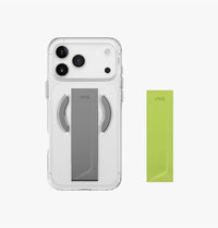 UNIQ Heldro Air slim FlexGrip case for iPhone 17 Pro Max Clear - grip band detail