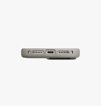 UNIQ Heldro Pro FlexGrip leatherette case for iPhone 17 Pro Max Clay - side profile