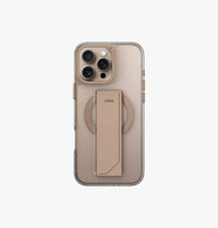UNIQ Heldro Max case for iPhone 16 Pro Max Taupe Gold - back with kickstand