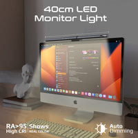 Promate Horizon-40 monitor light bar mounted on a screen - angle view