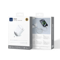 شاحن ويوو GaN سريع بقدرة شحن 20 واط - ابيض | WiWU 20W Essen GaN Fast Charger Wi-G007 UK Standard Wall Charger - White
