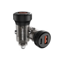 Şarjêra Otomobîlê ya Rockrose 30W Du Port - PD &amp; QC 3.0