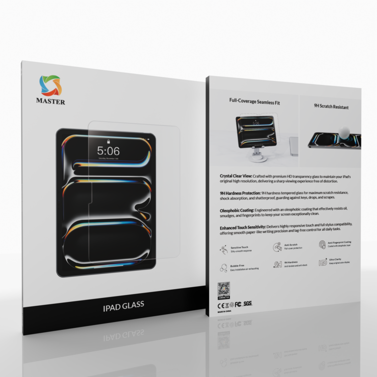 Master iPad Glass Screen Protector Clear for iPad Pro 11″ (2025 / 2024) | واقي شاشة زجاجي ماستر شفاف لآيباد برو 11 بوصة (2025 / 2024)