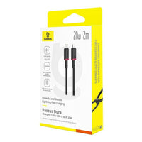 Baseus Dura Cable C→iP 20W 2m Red+Black | كابل بيسوس ديورا C→iP 20 واط 2 متر أحمر وأسود