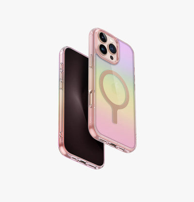UNIQ Iridescia holographic case for iPhone 16 Pro Max Pink Prism