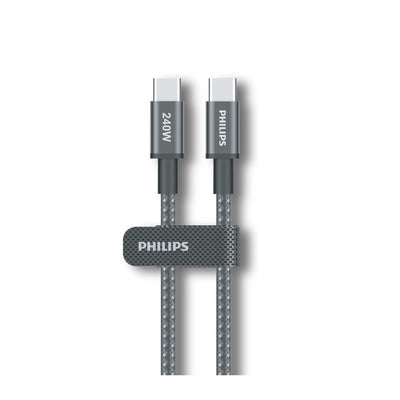 كابل شحن فيليبس DLC7030C | Philips Charge Cable DLC7030C USB-C to USB-C 240W