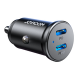 شاحن سيارة جويرووم معدني ميني بقدرة 30 واط بمنفذي تايب سي - اسود | JOYROOM JR-CCN06 30W 2C Mini Metal Car Charger – Black