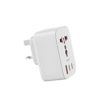 محول سفر ويوو باور كيوب بقدرة شحن 30 واط بمنفذين تايب سي ومنفذ يو اس بي اي | WiWU Wi-UA008 30W Power Cube GaN Travel Adapter 2C1A+1 Socket – UK