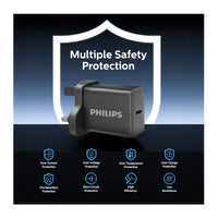 Philips Wall charger 30W with cable C-C DLP5312NB Black | شاحن حائط فيليبس 30 واط مع كيبل C-C DLP5312NB أسود