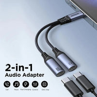 JOYROOM Adaptora Dengî ya 2-di-1ê Tîpa C bo Dual Tîpa C