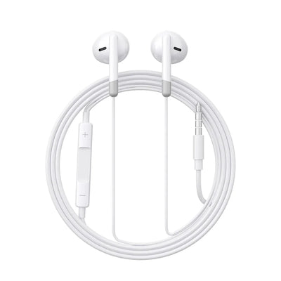 سماعات أذن سلكية من جويرووم بصوت نقي ومريح - أبيض | JOYROOM Wired Half In Ear Earphones Crisp Sound & Comfort - White