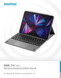لوحة مفاتيح موماكس ONELINK بلوتوث لاسلكية مع ستاند مدمج | Momax ONELINK Wireless Bluetooth Keyboard with Integrated Stand