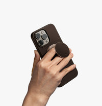 UNIQ Keva Air and GripFit Premium bundle Umber Brown - grip in use