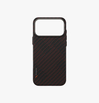 UNIQ Keva Edge 100 percent aramid case for iPhone 17 Pro Max Rust Orange - in hand