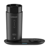 كوب ليبريسو الذكي للسفر لتسخين المشروبات بسعة 355 مل مع قاعدة شحن لاسلكية - اسود | LePresso Travel Heated Mug 12oz with Wireless Charging Pad - Black
