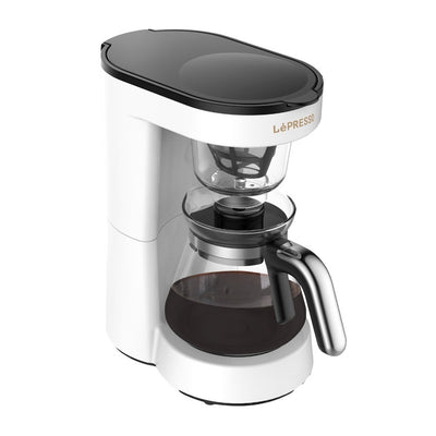 آلة تحضير القهوة بالتنقيط ليبريسو بسعة 0.75 لتر - ابيض | LePresso Drip Coffee Machine BS plug 0.75L -  White