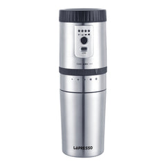 ماكينة ليبريسو المحمولة لطحن وتحضير القهوة مع كوب من الستانلس ستيل | Lepresso Portable Mini Grinding and Coffee Maker With Stainless Steel Mug