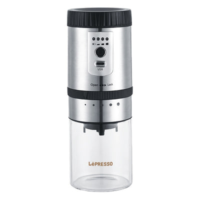 مطحنة القهوة المحمولة من ليبريسو مع حاوية تخزين | Lepresso Portable Mini Coffee Grinder with Storage