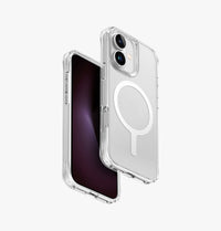 UNIQ LifePro Xtreme frosted anti-fingerprint case for iPhone 16 Frost Clear - front and back