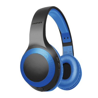 Promate LaBoca Deep Bass Wireless Headphones 200mAh Blue-Front