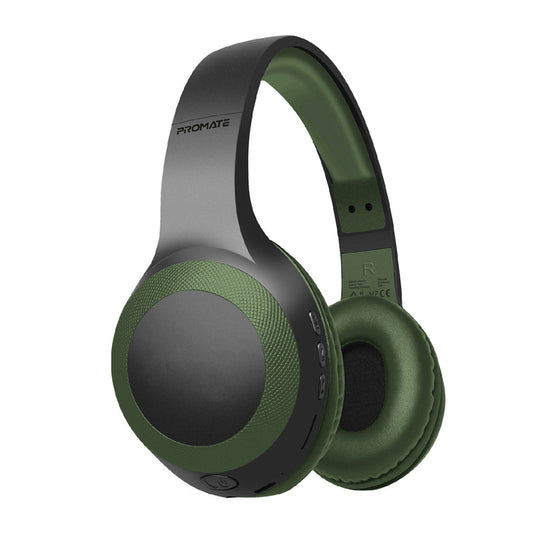 Promate LaBoca Deep Bass Wireless Headphones 200mAh Midnight Green-Front