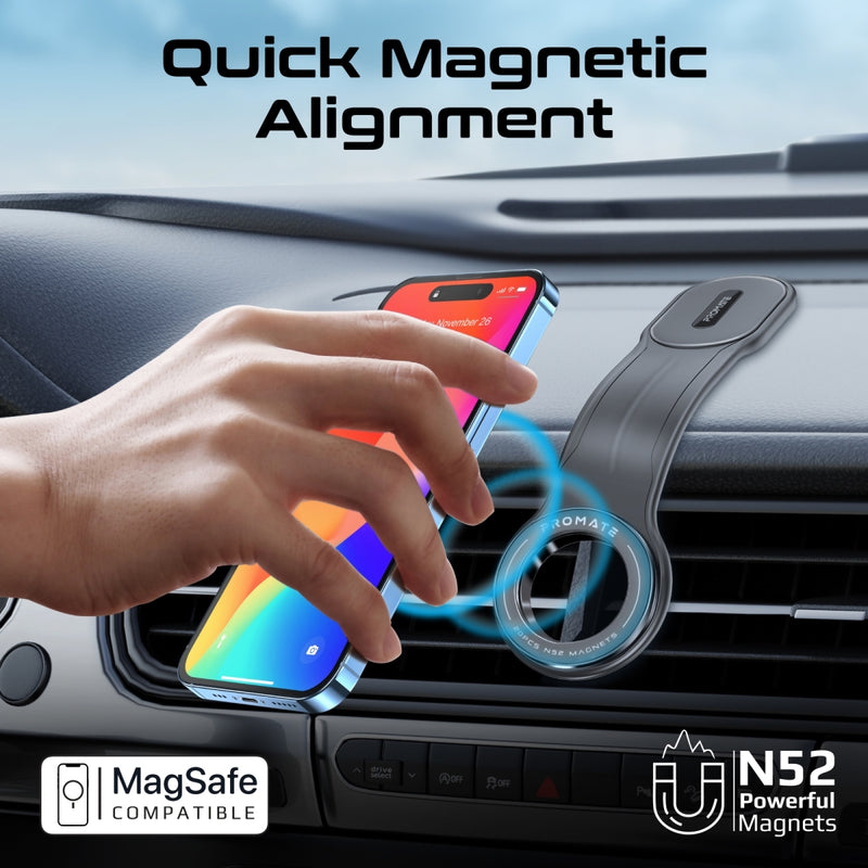 Promate LaxMount flexible magnetic car mount - angle view