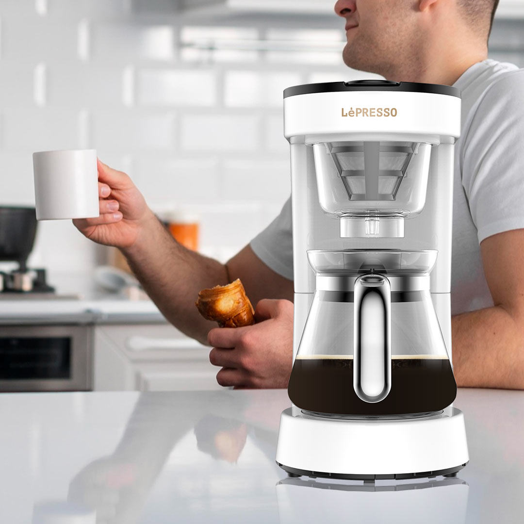 آلة تحضير القهوة بالتنقيط ليبريسو بسعة 0.75 لتر - ابيض | LePresso Drip Coffee Machine BS plug 0.75L -  White