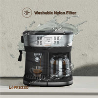 ماكينة القهوة ليبريسو 2 في 1 للاسبريسو و القهوة بالتنقيط بضغط 15 بار - اسود | LePresso 2in1 Espresso Coffee Machine 15 Bar - Black