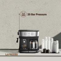 ماكينة القهوة ليبريسو 2 في 1 للاسبريسو و القهوة بالتنقيط بضغط 15 بار - اسود | LePresso 2in1 Espresso Coffee Machine 15 Bar - Black
