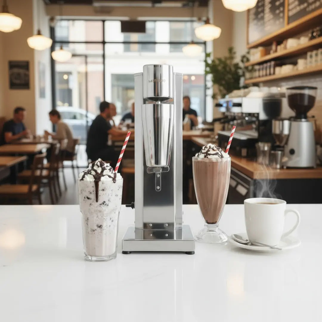 ماكينة ليبريسو فروستي ويب لصنع الميلك شيك مع تحكم سرعتين - فضي | LePresso Frosty Whip Milk Shake Maker with Dual Gear Speed Control – Silver