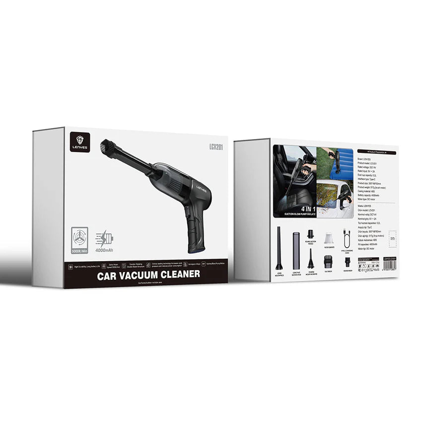 Lenyes LCV201 4-in-1 Car Vacuum Cleaner 5000Pa - مكنسة لينيس LCV201 للسيارة 4 في 1