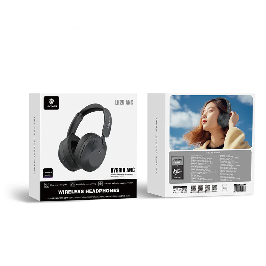 Lenyes LH28 سماعات رأس ANC بلوتوث 5.4 | مايكروفون مزدوج | قابلة للطي | Over-Ear ANC Headphones Bluetooth 5.4