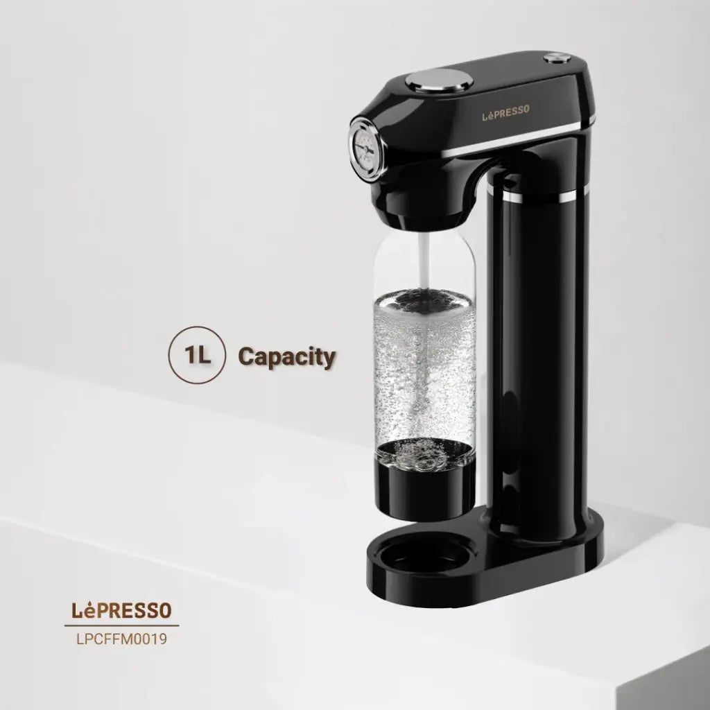 ماكينة مياه غازية ليبريسو بسعة 1 لتر وعداد ضغط | LePresso Sparkling Water Maker 1L With Pressure Gauge