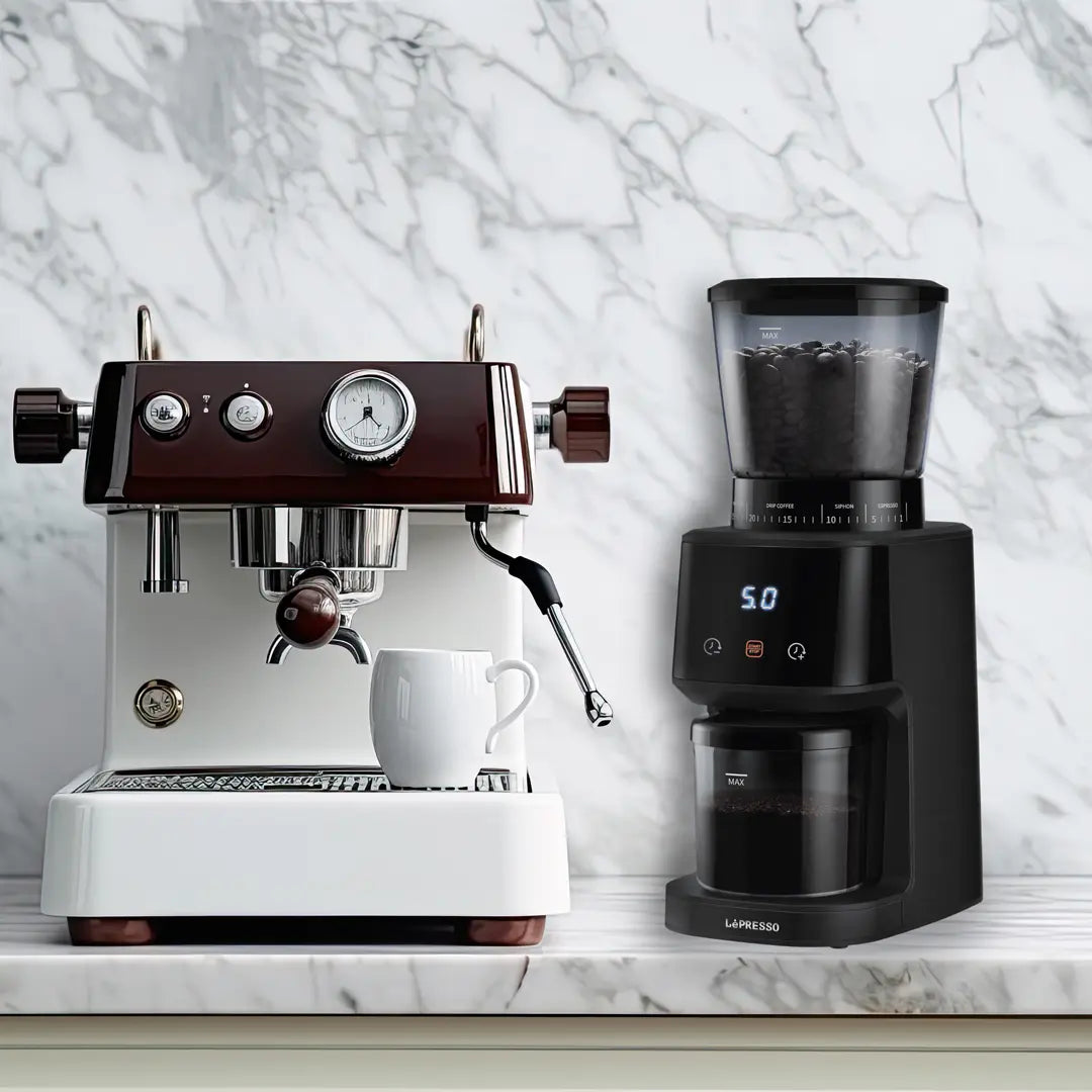 مطحنة قهوة ليبريسو الاحترافية بقدرة 165 واط بطاحونة مخروطية - اسود | Lepresso 165W Coffee Conical Burr Grinder Machine – Black