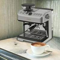 ماكينة اسبريسو ليبريسو مع طاحونة مخروطية وعصا تبخير - فضي | Lepresso Espresso Machine Conical Grinder & Steamer – Silver